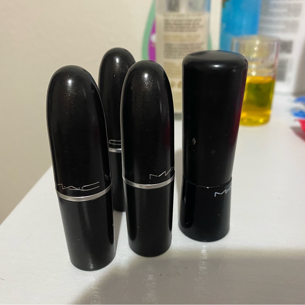 Mac lipstick(3 matte 1 sheer) Ruby woo, Lady danger, all fired up lush life